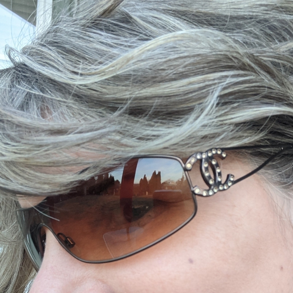 Authentic CHANEL Logo C Swarovski Crystal Sunnies